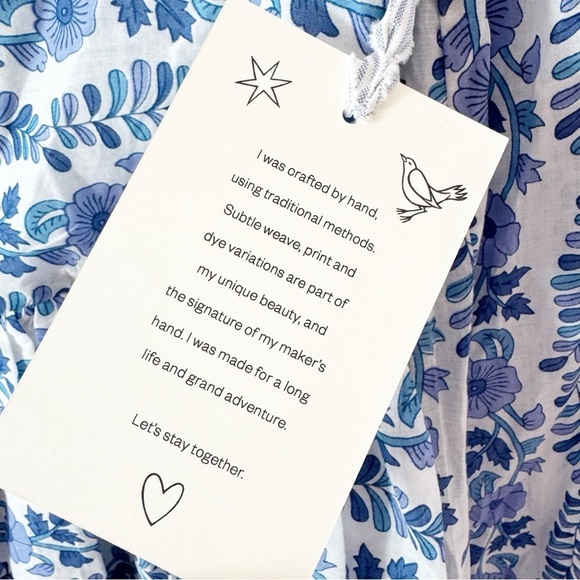 NWT Alix of Bohemia Silvie Iris Ivy Cotton Mini Dress Blue Size XS - Picture 10 of 15